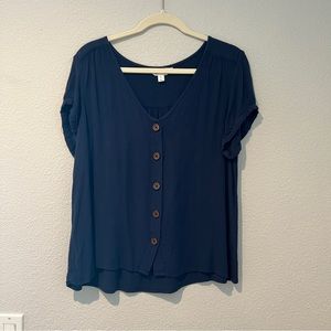 Button down blue blouse